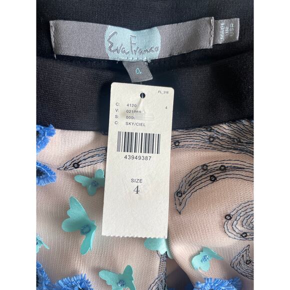 NWT Anthropologie Eva Franco Blue Embroidered Solstice Tulle Skirt • Size 4 - Picture 4 of 5